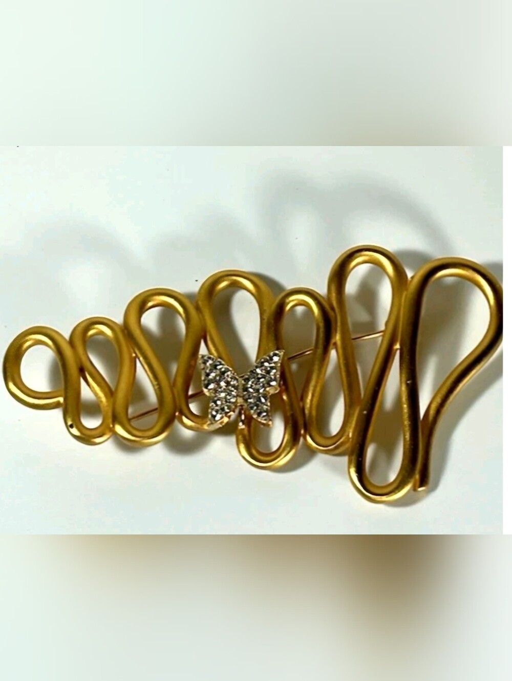 Vintage Wavy Swirl Brooch Rare 3"
